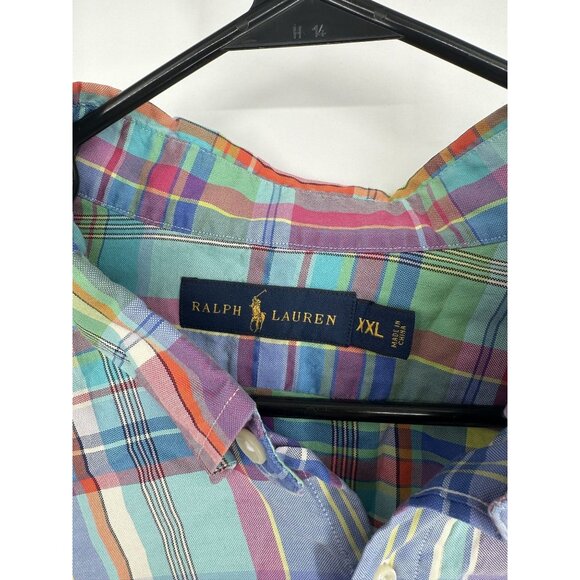 Ralph Lauren Men's Button Down Plaid Blue Label  Long sleeve Size‎ XXL - Picture 4 of 5
